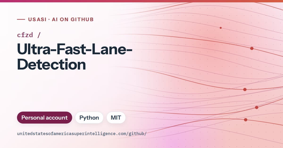 Generated pink flowing-wave artwork for cfzd/Ultra-Fast-Lane-Detection, labeled USASI · AI on GitHub, with Personal account · Python · MIT.