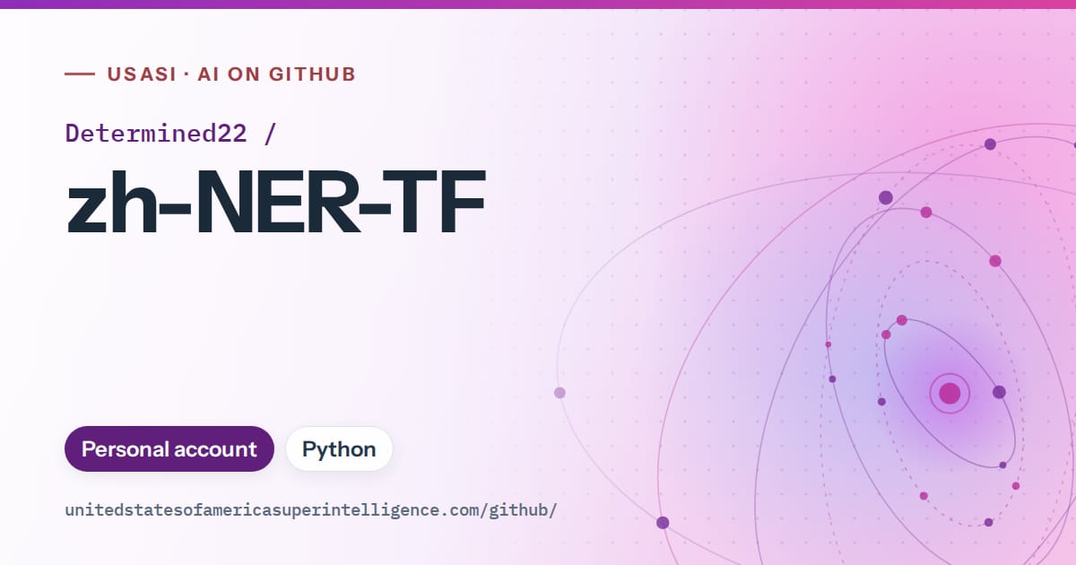 Generated violet orbit artwork for Determined22/zh-NER-TF, labeled USASI · AI on GitHub, with Personal account · Python.