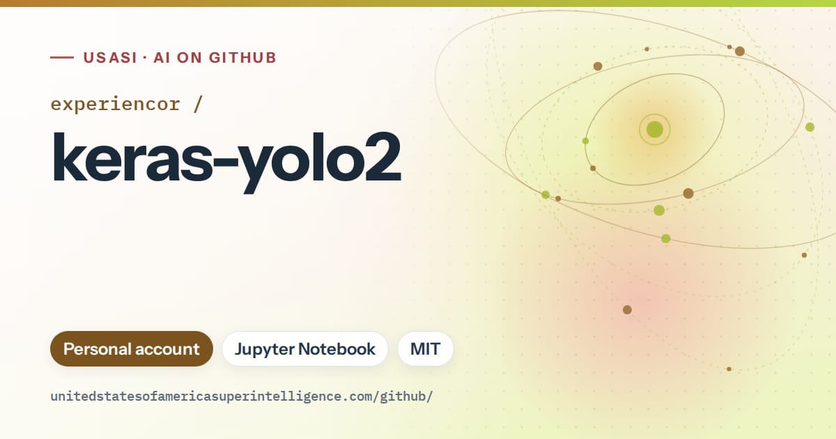 Generated orange orbit artwork for experiencor/keras-yolo2, labeled USASI · AI on GitHub, with Personal account · Jupyter Notebook · MIT.