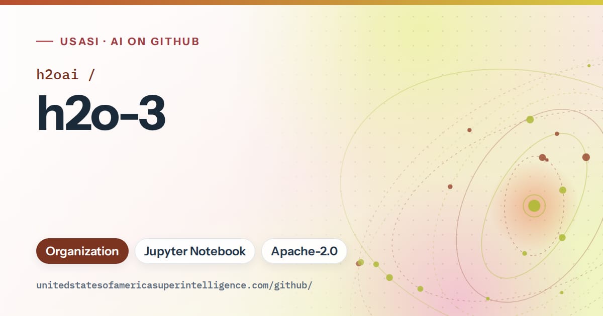 Generated red orbit artwork for h2oai/h2o-3, labeled USASI · AI on GitHub, with Organization · Jupyter Notebook · Apache-2.0.