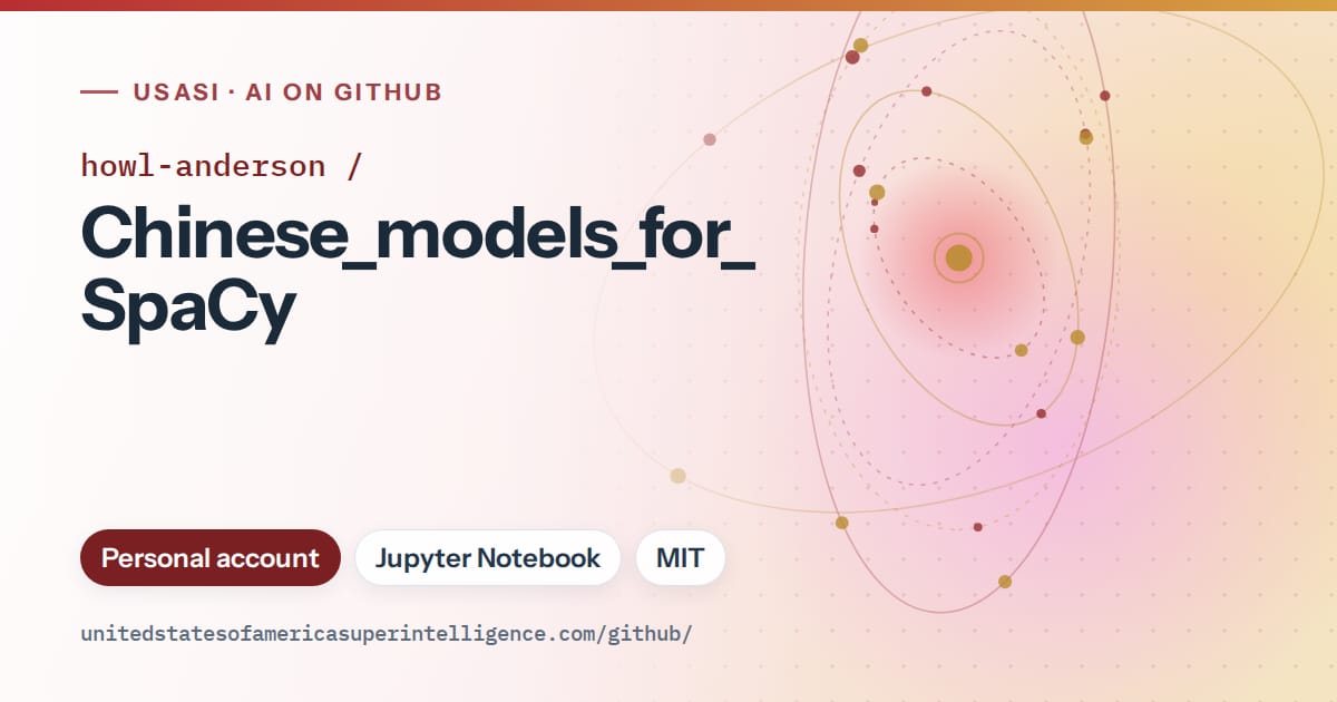 Generated red orbit artwork for howl-anderson/Chinese_models_for_SpaCy, labeled USASI · AI on GitHub, with Personal account · Jupyter Notebook · MIT.