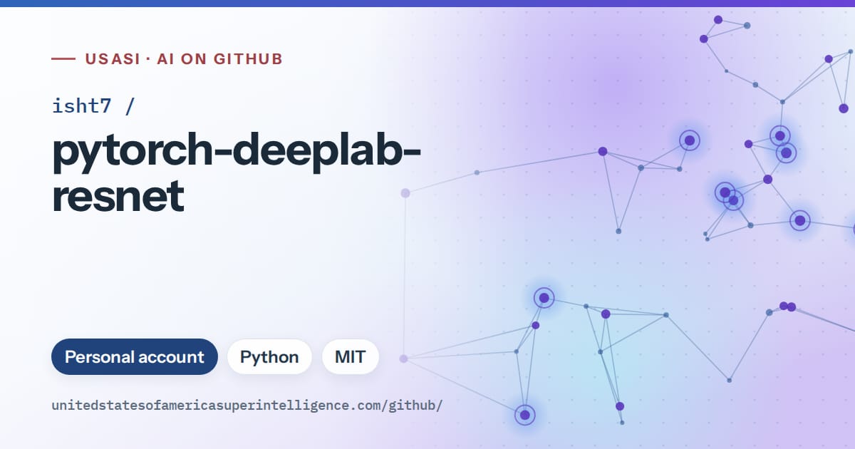 Generated blue constellation network artwork for isht7/pytorch-deeplab-resnet, labeled USASI · AI on GitHub, with Personal account · Python · MIT.