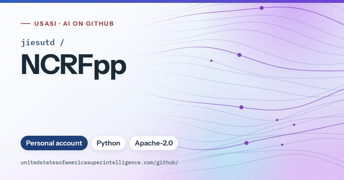 Generated blue flowing-wave artwork for jiesutd/NCRFpp, labeled USASI · AI on GitHub, with Personal account · Python · Apache-2.0.