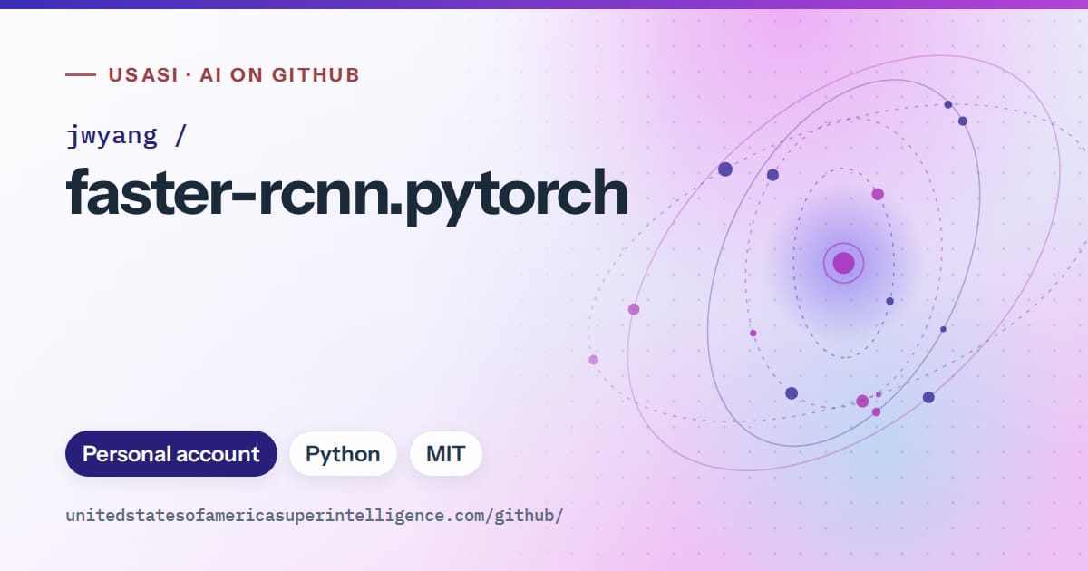 Generated blue orbit artwork for jwyang/faster-rcnn.pytorch, labeled USASI · AI on GitHub, with Personal account · Python · MIT.