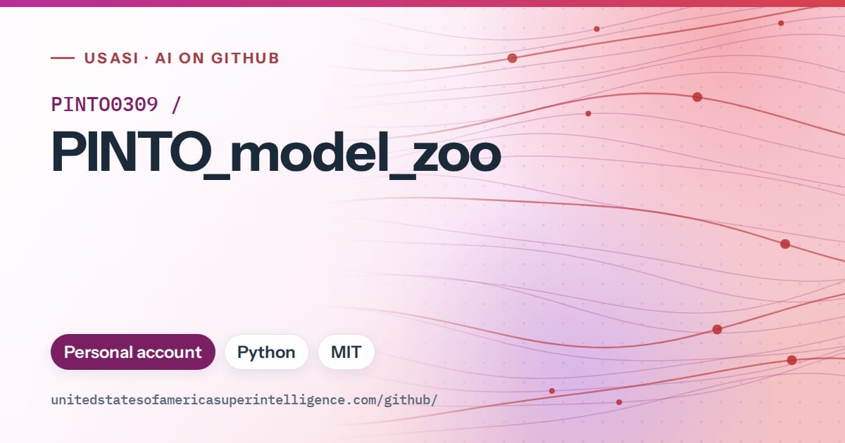 Generated purple flowing-wave artwork for PINTO0309/PINTO_model_zoo, labeled USASI · AI on GitHub, with Personal account · Python · MIT.