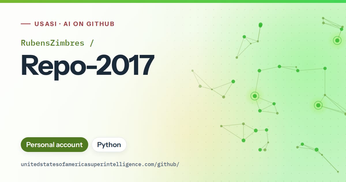 Generated green constellation network artwork for RubensZimbres/Repo-2017, labeled USASI · AI on GitHub, with Personal account · Python.