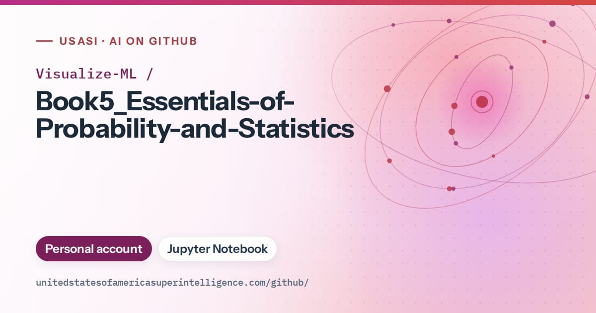 Generated pink orbit artwork for Visualize-ML/Book5_Essentials-of-Probability-and-Statistics, labeled USASI · AI on GitHub, with Personal account · Jupyter Notebook.