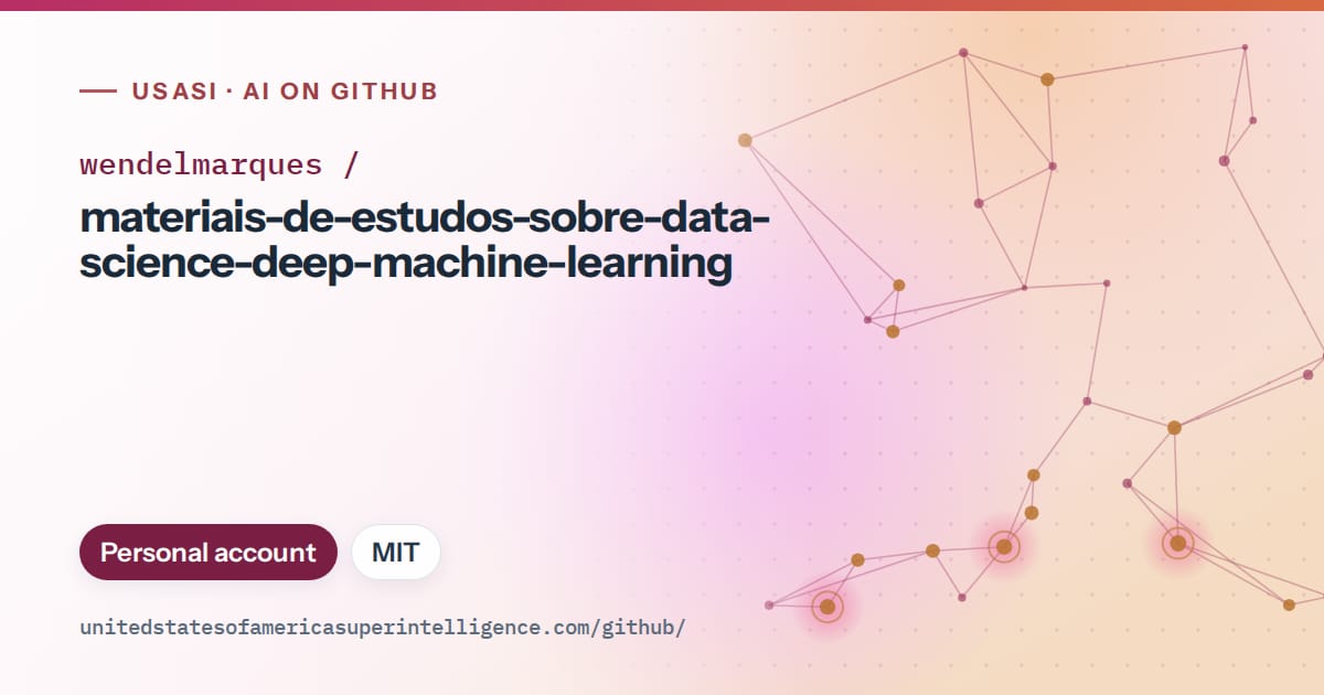 Generated pink constellation network artwork for wendelmarques/materiais-de-estudos-sobre-data-science-deep-machine-learning, labeled USASI · AI on GitHub, with Personal account · MIT.