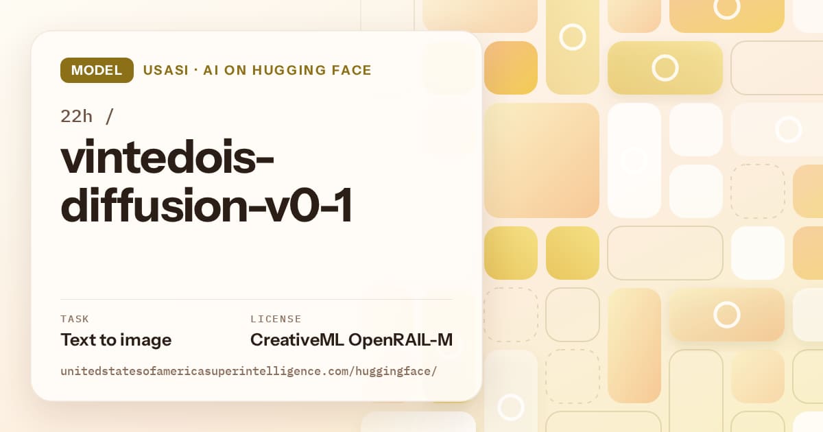 Generated gold tile-mosaic artwork for the model 22h/vintedois-diffusion-v0-1, labeled USASI · AI on Hugging Face, with Task: Text to image · License: CreativeML OpenRAIL-M.