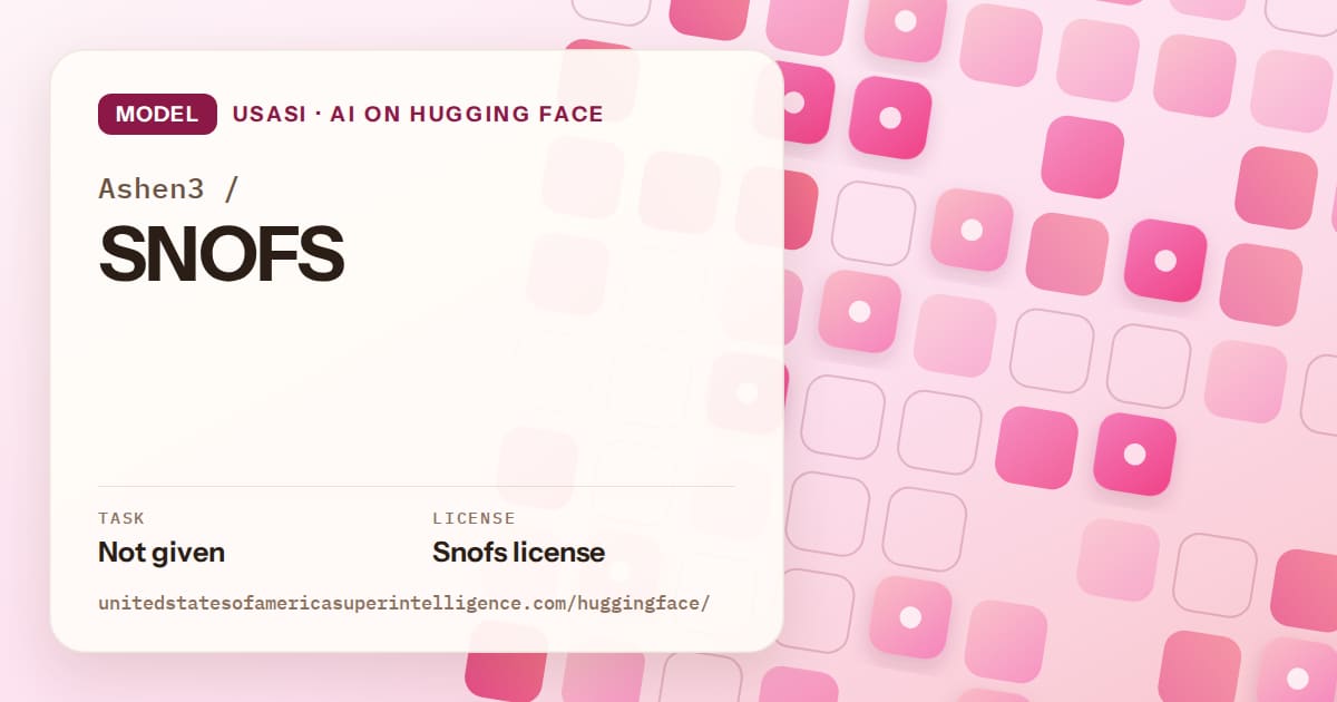 Generated rose rounded-tile grid artwork for the model Ashen3/SNOFS, labeled USASI · AI on Hugging Face, with Task: Not given · License: Snofs license.