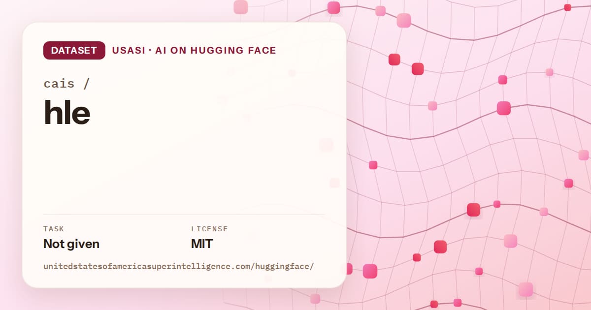 Generated rose wave-lattice artwork for the dataset cais/hle, labeled USASI · AI on Hugging Face, with Task: Not given · License: MIT.