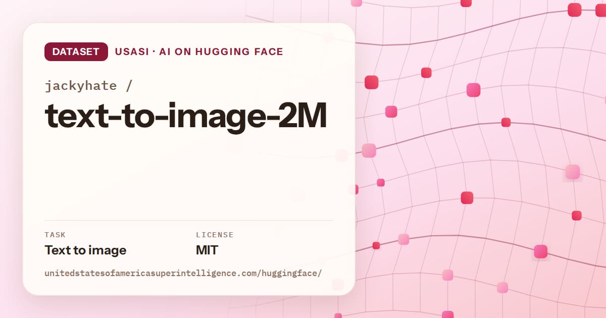 Generated rose wave-lattice artwork for the dataset jackyhate/text-to-image-2M, labeled USASI · AI on Hugging Face, with Task: Text to image · License: MIT.