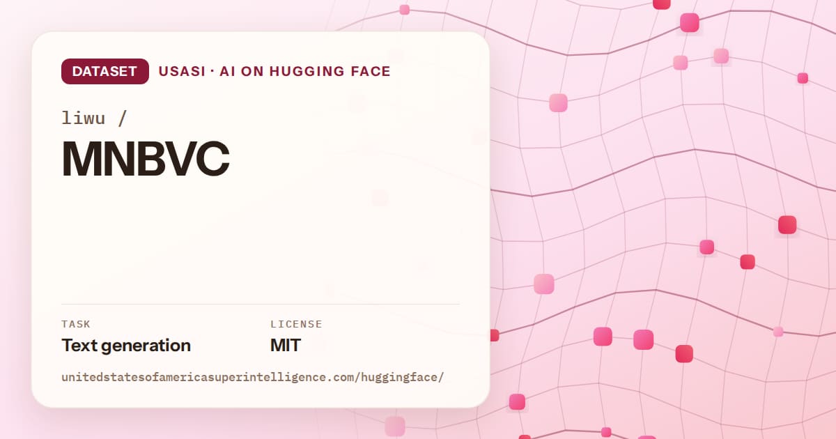 Generated rose wave-lattice artwork for the dataset liwu/MNBVC, labeled USASI · AI on Hugging Face, with Task: Text generation · License: MIT.