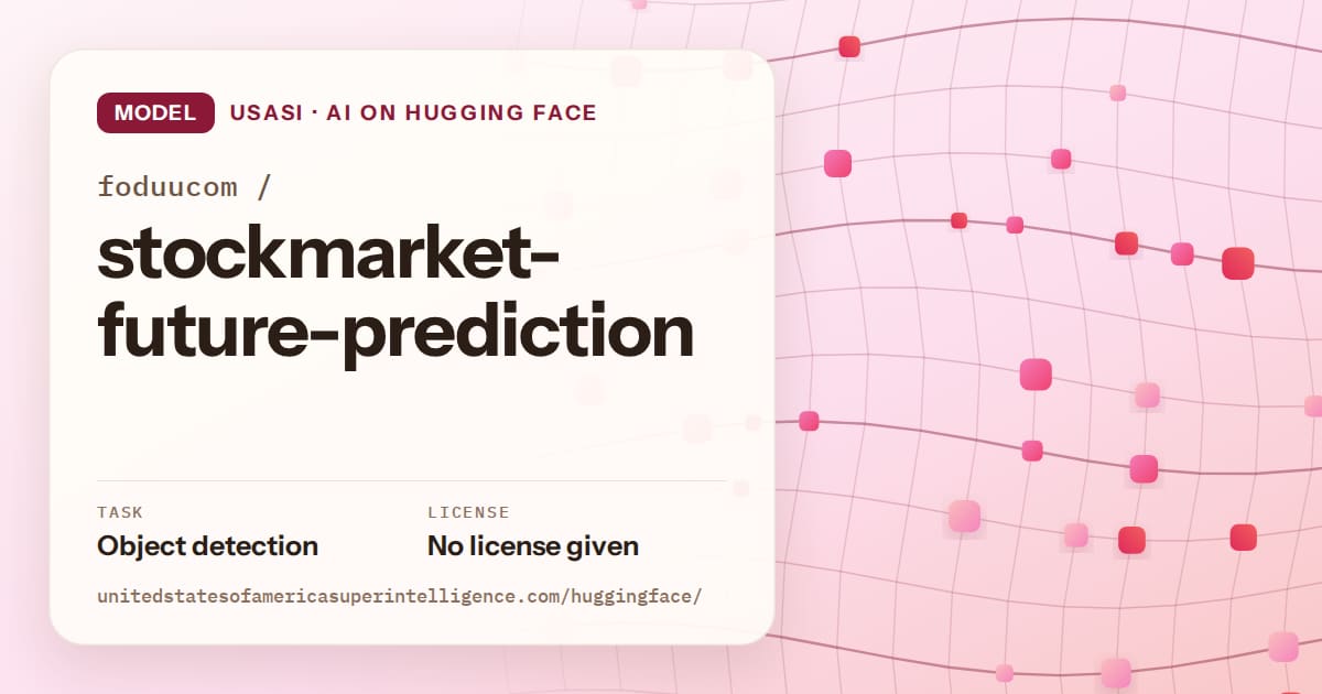 Generated rose wave-lattice artwork for the model foduucom/stockmarket-future-prediction, labeled USASI · AI on Hugging Face, with Task: Object detection · License: No license given.