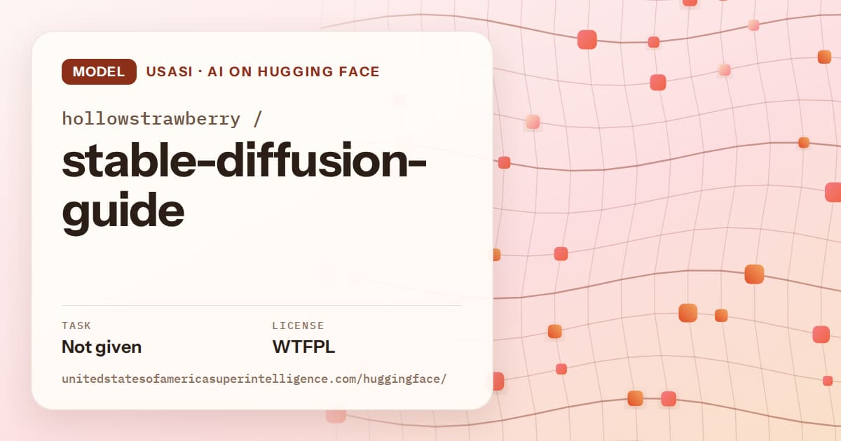 Generated tangerine wave-lattice artwork for the model hollowstrawberry/stable-diffusion-guide, labeled USASI · AI on Hugging Face, with Task: Not given · License: WTFPL.