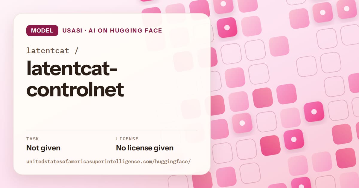Generated rose rounded-tile grid artwork for the model latentcat/latentcat-controlnet, labeled USASI · AI on Hugging Face, with Task: Not given · License: No license given.