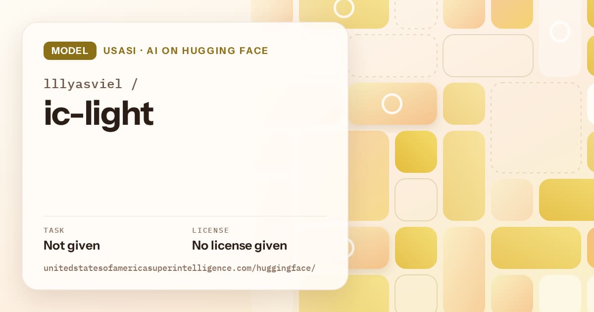 Generated gold tile-mosaic artwork for the model lllyasviel/ic-light, labeled USASI · AI on Hugging Face, with Task: Not given · License: No license given.