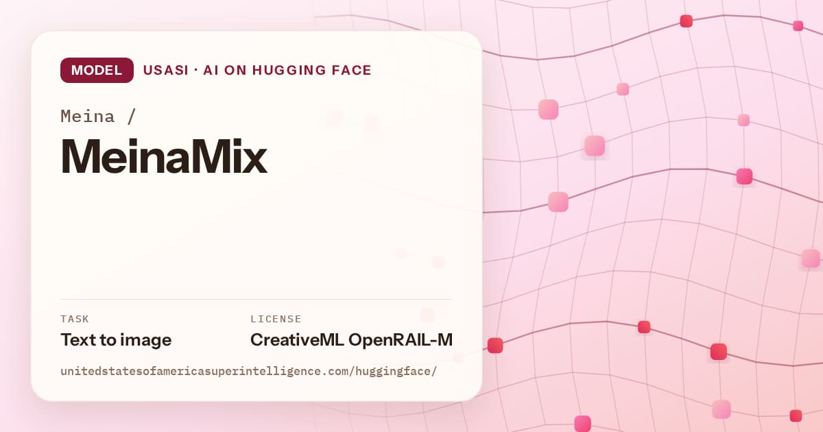 Generated rose wave-lattice artwork for the model Meina/MeinaMix, labeled USASI · AI on Hugging Face, with Task: Text to image · License: CreativeML OpenRAIL-M.