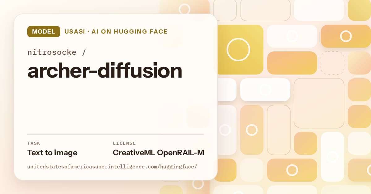 Generated gold tile-mosaic artwork for the model nitrosocke/archer-diffusion, labeled USASI · AI on Hugging Face, with Task: Text to image · License: CreativeML OpenRAIL-M.