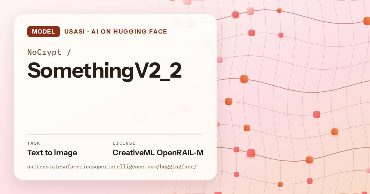 Generated tangerine wave-lattice artwork for the model NoCrypt/SomethingV2_2, labeled USASI · AI on Hugging Face, with Task: Text to image · License: CreativeML OpenRAIL-M.