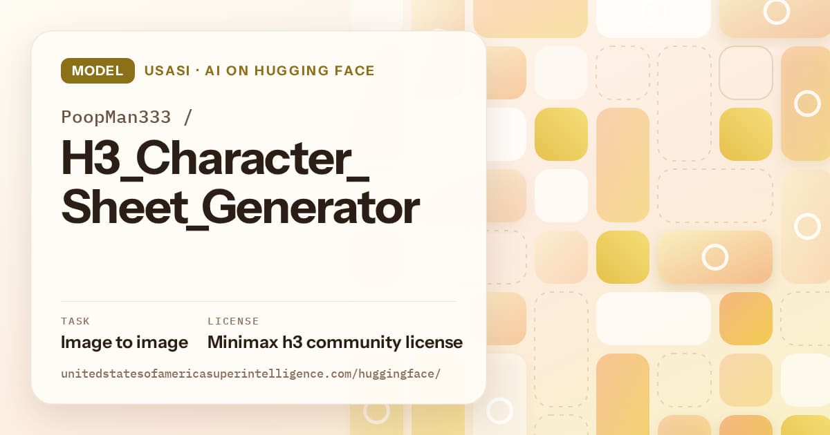 Generated gold tile-mosaic artwork for the model PoopMan333/H3_Character_Sheet_Generator, labeled USASI · AI on Hugging Face, with Task: Image to image · License: Minimax h3 community license.