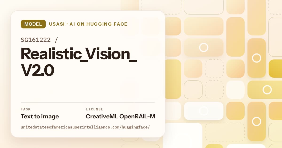 Generated gold tile-mosaic artwork for the model SG161222/Realistic_Vision_V2.0, labeled USASI · AI on Hugging Face, with Task: Text to image · License: CreativeML OpenRAIL-M.