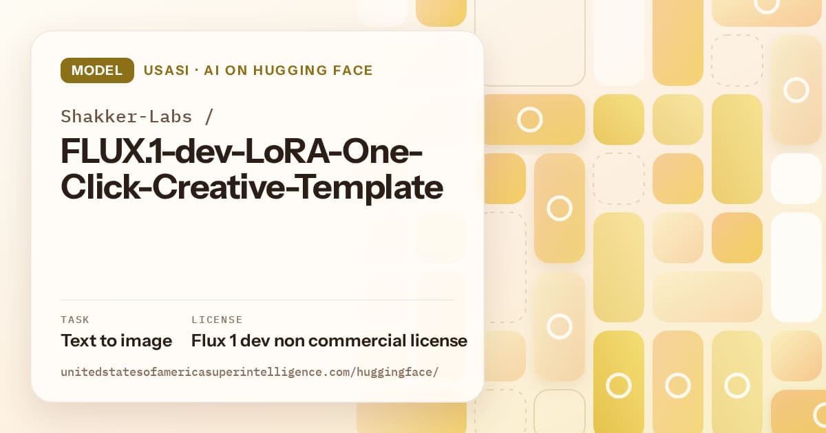 Generated gold tile-mosaic artwork for the model Shakker-Labs/FLUX.1-dev-LoRA-One-Click-Creative-Template, labeled USASI · AI on Hugging Face, with Task: Text to image · License: Flux 1 dev non commercial license.
