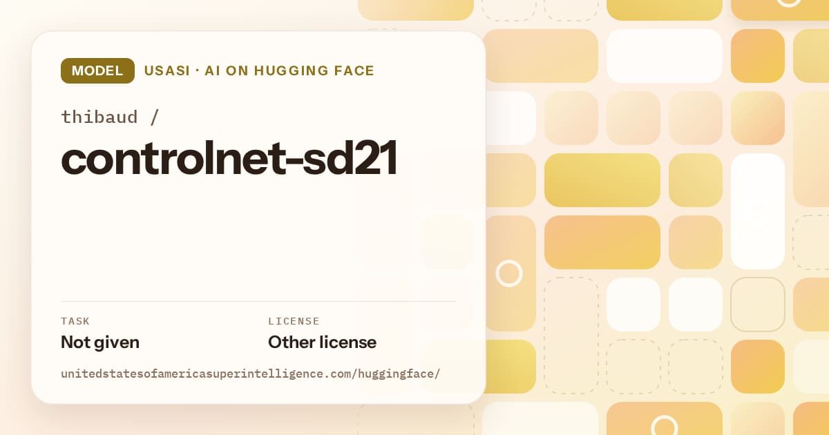 Generated gold tile-mosaic artwork for the model thibaud/controlnet-sd21, labeled USASI · AI on Hugging Face, with Task: Not given · License: Other license.