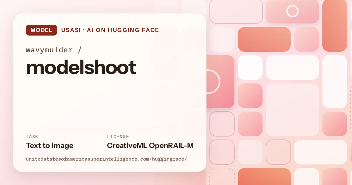 Generated coral tile-mosaic artwork for the model wavymulder/modelshoot, labeled USASI · AI on Hugging Face, with Task: Text to image · License: CreativeML OpenRAIL-M.