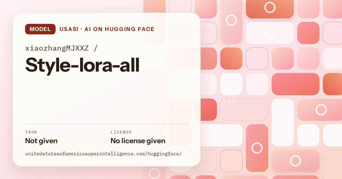 Generated coral tile-mosaic artwork for the model xiaozhangMJXXZ/Style-lora-all, labeled USASI · AI on Hugging Face, with Task: Not given · License: No license given.